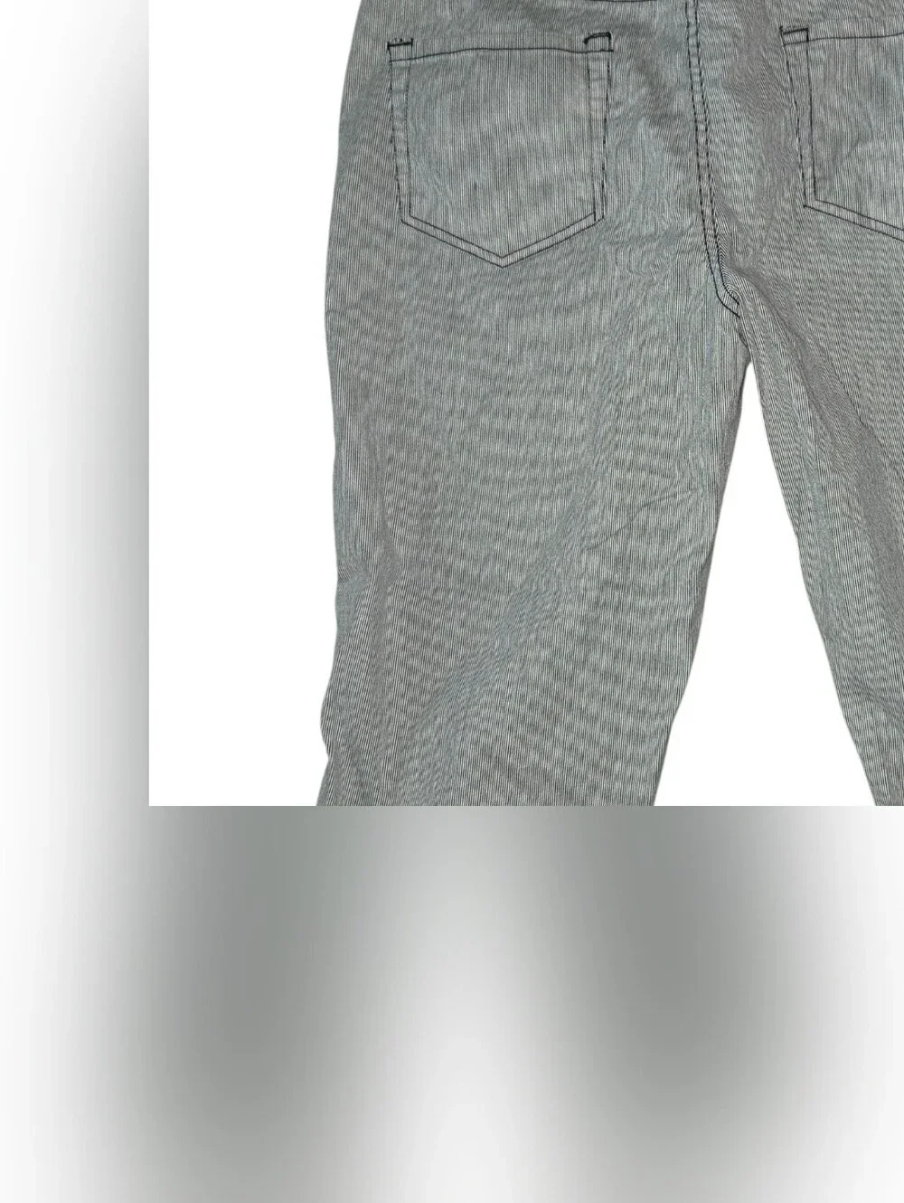 Women's Gray Striped Capris - Casual Everyday Style